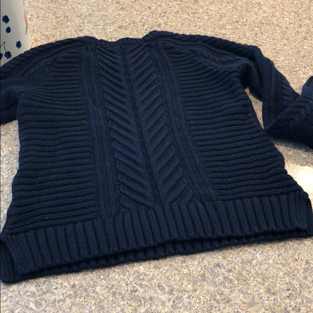 Ann Taylor Loft Blue Sweater w/ Beaded Accents - Picture 7 of 8